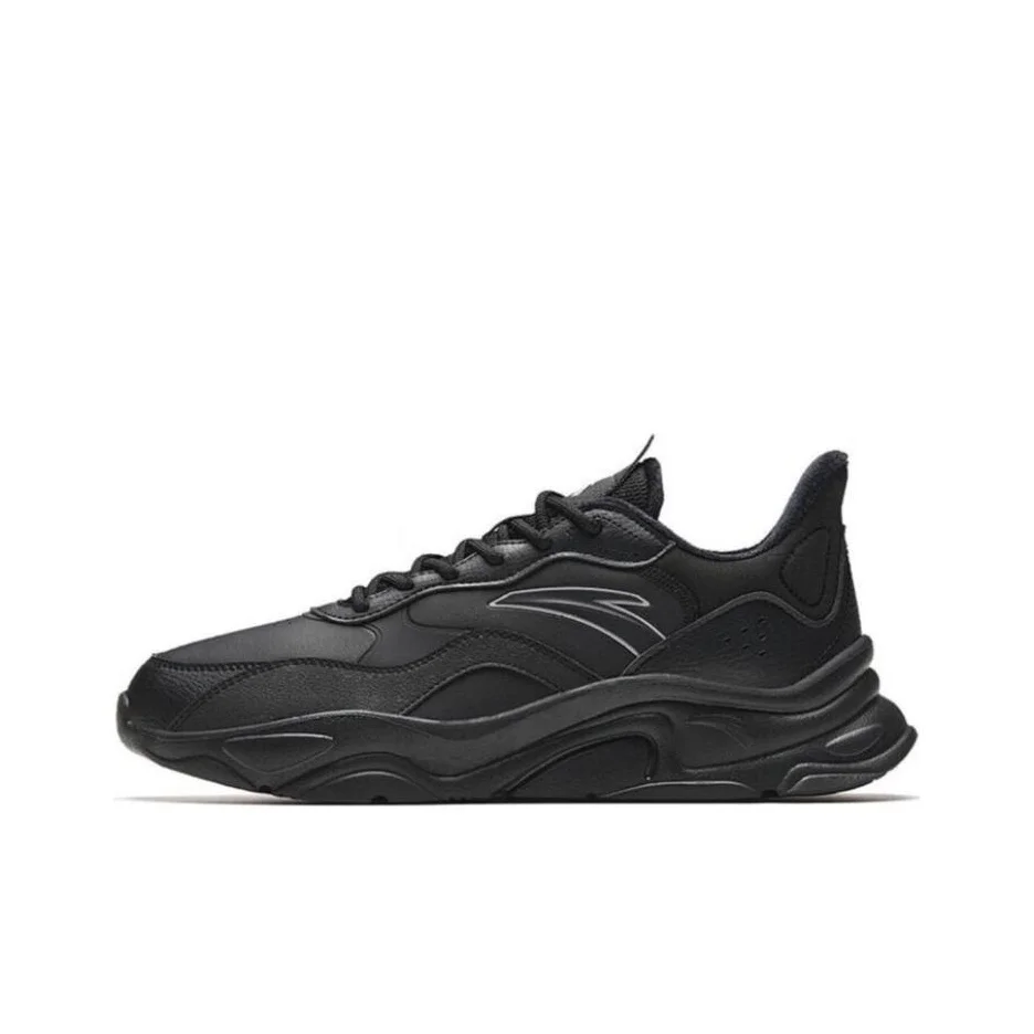 anta-millennial-generation-slip-resistant-abrasion-resistant-low-top-casual-shoes-men's-black