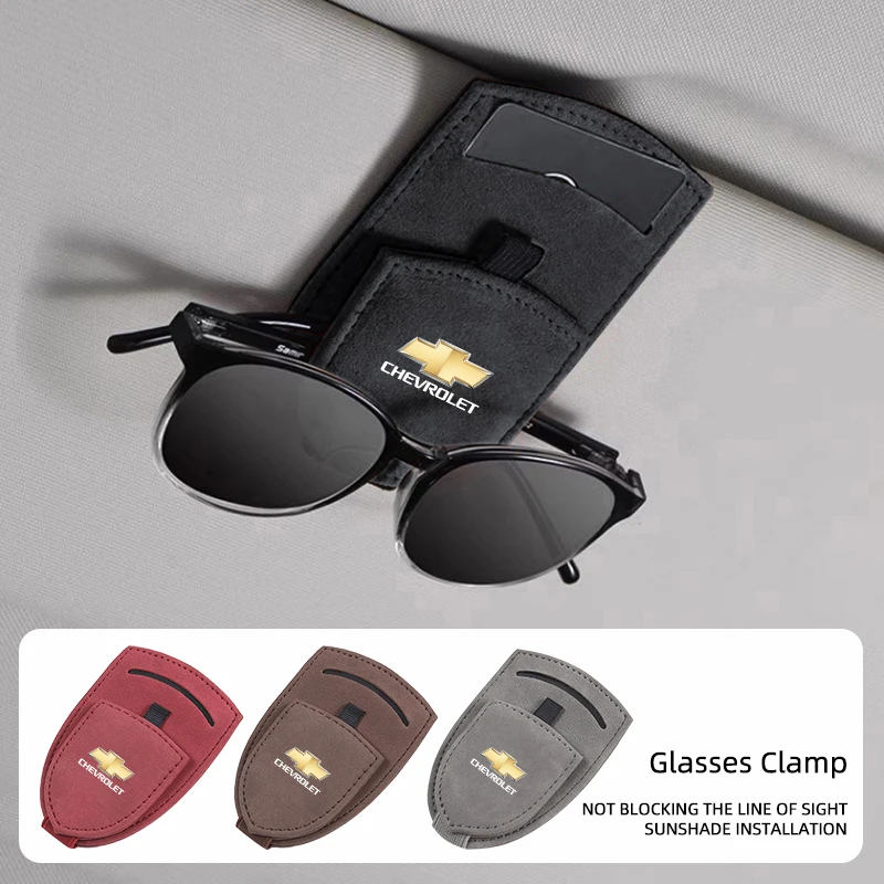 Car Sun Visor Glasses Box Sunglasses Clip Card Ticket Holder For Chevrolet Cruze Spark Captiva Suburban Silverado Camaro Corvett