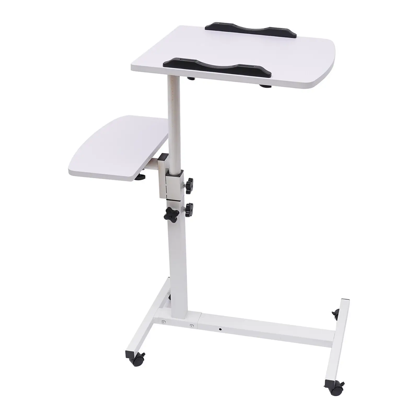 

Office Laptop Desk Rolling Table Computer Mobile Stand Adjustable Portable NEW