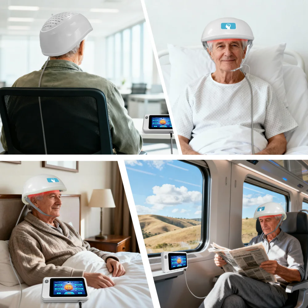 GOVW New Advanced Photobiomodulation Brain Helmet 810nm Nir Light Therapy Neurofeedback for Anxiety Disorder Insomnia Depression