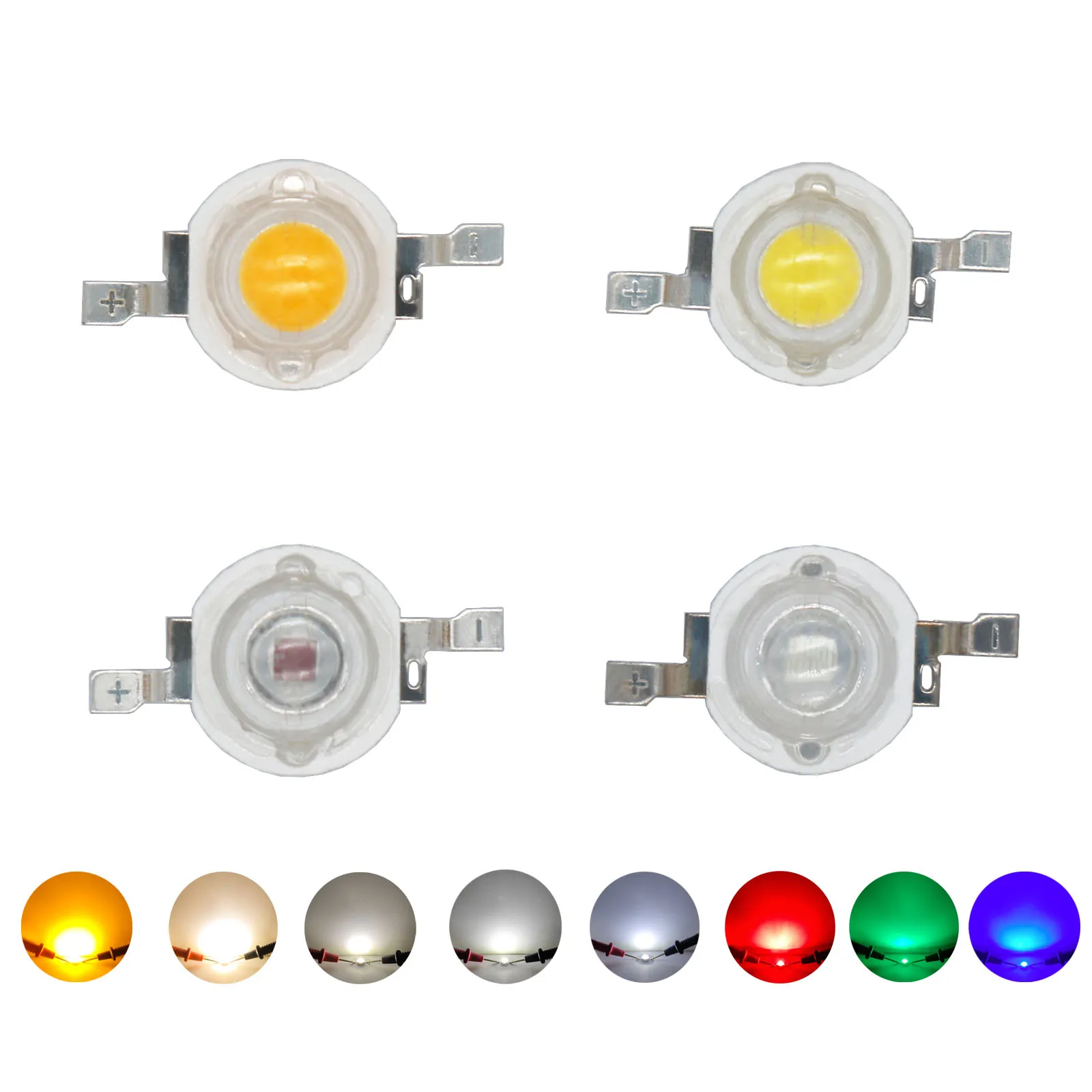 10–50 Stück LED-Chip, 3 W, warm, kühl, weiß, rot, blau, grün, gelb, COB-Kupfer-Lampenperlen für 3 W Watt Lichtperlen, Strahler, Downlight