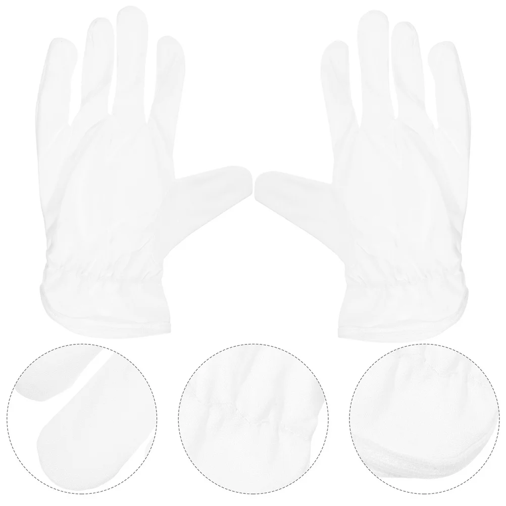 

4pcs White Microfiber Anti-Static Jewelry Gloves For Polishing Silver Inspection Multifunctional Hand Protection Industrial Use