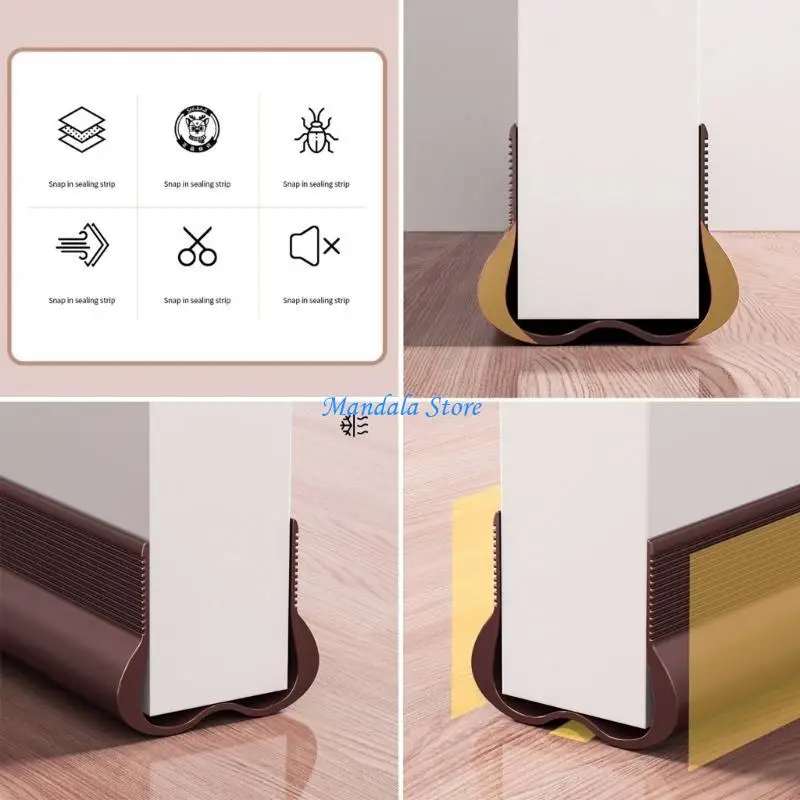 U2JC Efficiency Door Bottom Sealing Strips PVC Door Sweeps Seal Easy to Install Seals for Noise Blocking and Draft Prevention
