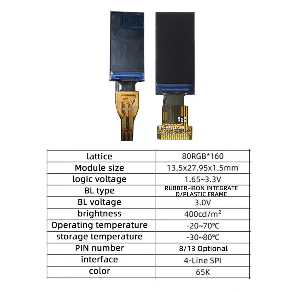 0.96" IPS Display 0.96 Inch TFT LCD Display Screen Module 80*160 ST7735 Drive IC 3.3V 13PIN SPI HD Full Colorful For lcd Module