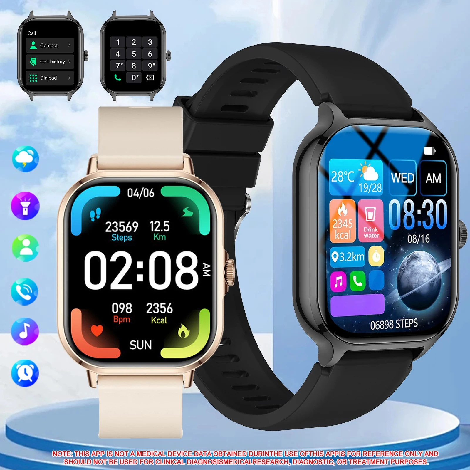 Smartwatch 2025 Rotate Button 2.01inch Touch Display reloj hombre Bluetooth Smart Watches For Men Women relojes Sports Watch New