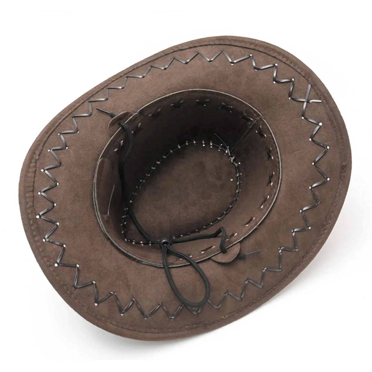 

Dark Brown PU Cowboy Cowgirl Hat Durable Fashion Party Costume Travel Outdoor Hat for Men Women Style