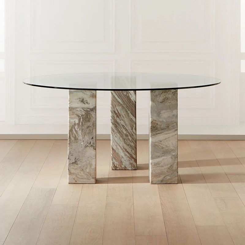 With Tempered Glass for Home Furniture Dining/Living Rooms Light Luxury Nordic Minimalist Stone Marble Top Modern Coffee Table