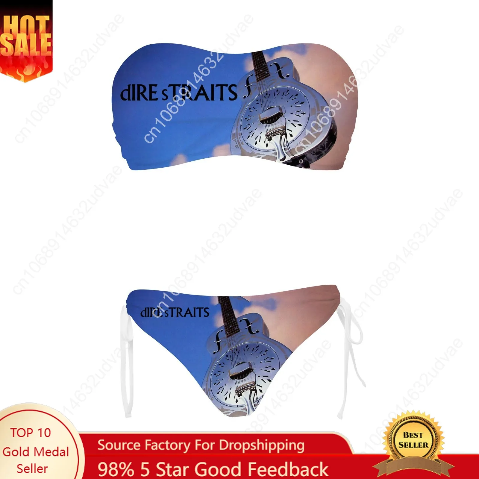 

Dire Straits Swimsuit Womens Drawstring Two Piece Set Bathing Suits Personalized Swimwear Pool Party Bikini Custom Beachwear