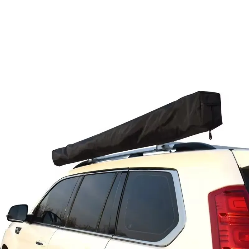 4-Personen-Markise mit seitlicher Falte und Hartschale aus Aluminium auf der Dachseite, seitliche Öffnung, Hybrid-Dachmarkise mit Gestell