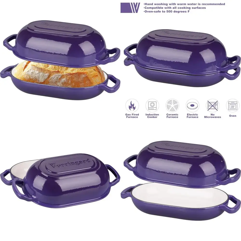 

Чугунная печь для хлеба на закваске и голландская печь для домашней выпечки, идеально подходит для походов и рулетов с крышкой, идеально подходит для выпечки.