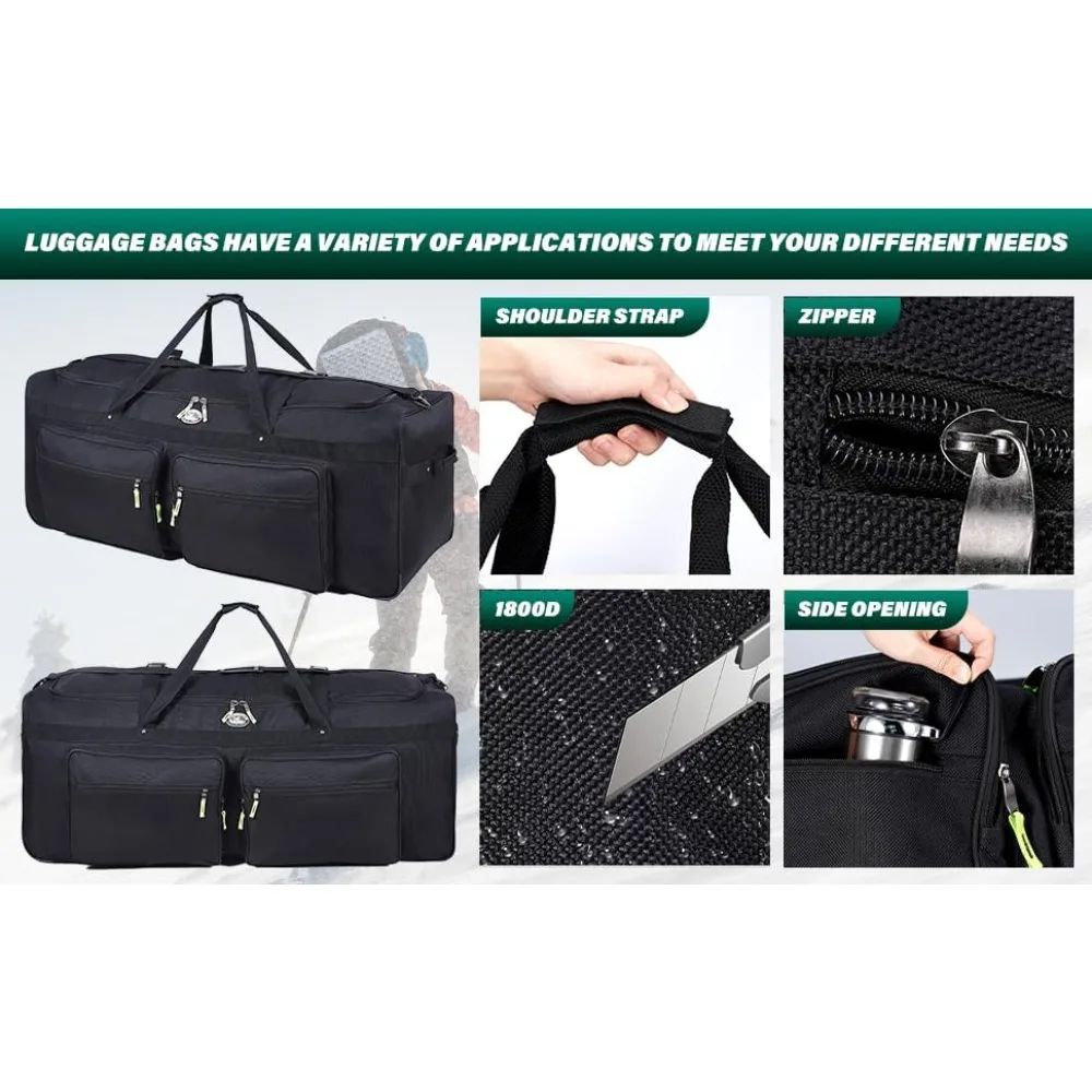 Gilbins Camp 1800 Denier صندوق ناعم شديد التحمل مع حزام كتف (بدون تطريز، 52x18x20 18,720 Cu. بوصة.)