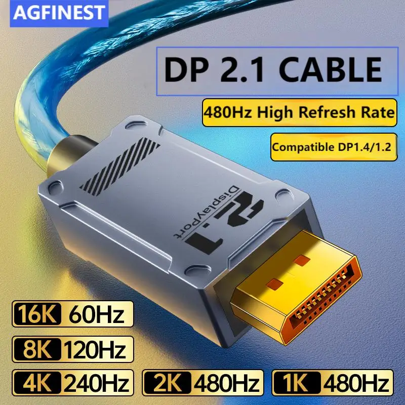 DisplayPort Cable DP 2.1 16K 8K 120hz 4K 240hz 60Hz HDR Video Audio Cable for PC Laptop TV Monitor Projector Camera Display Port