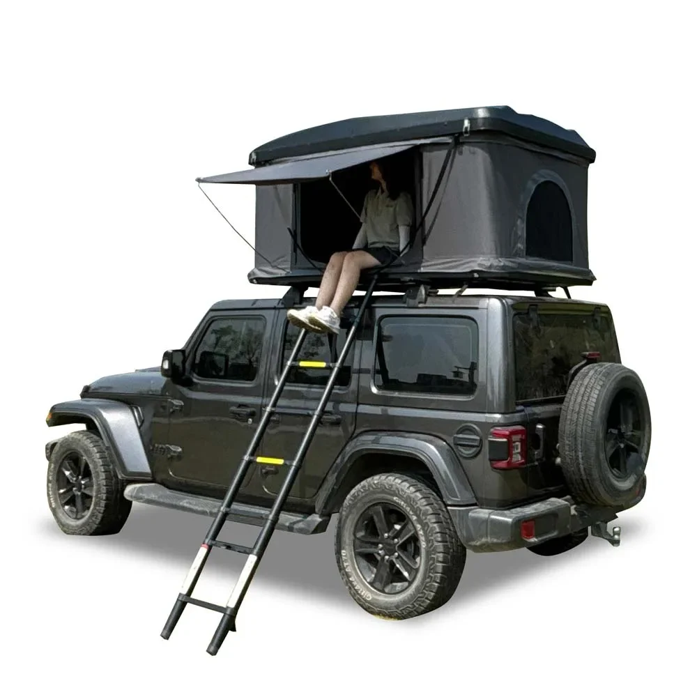 

WILD CLOUD Roof Top Tent Hard Shell Black 2.1m Abs Universal Straight Car Roof Tent For Jeep