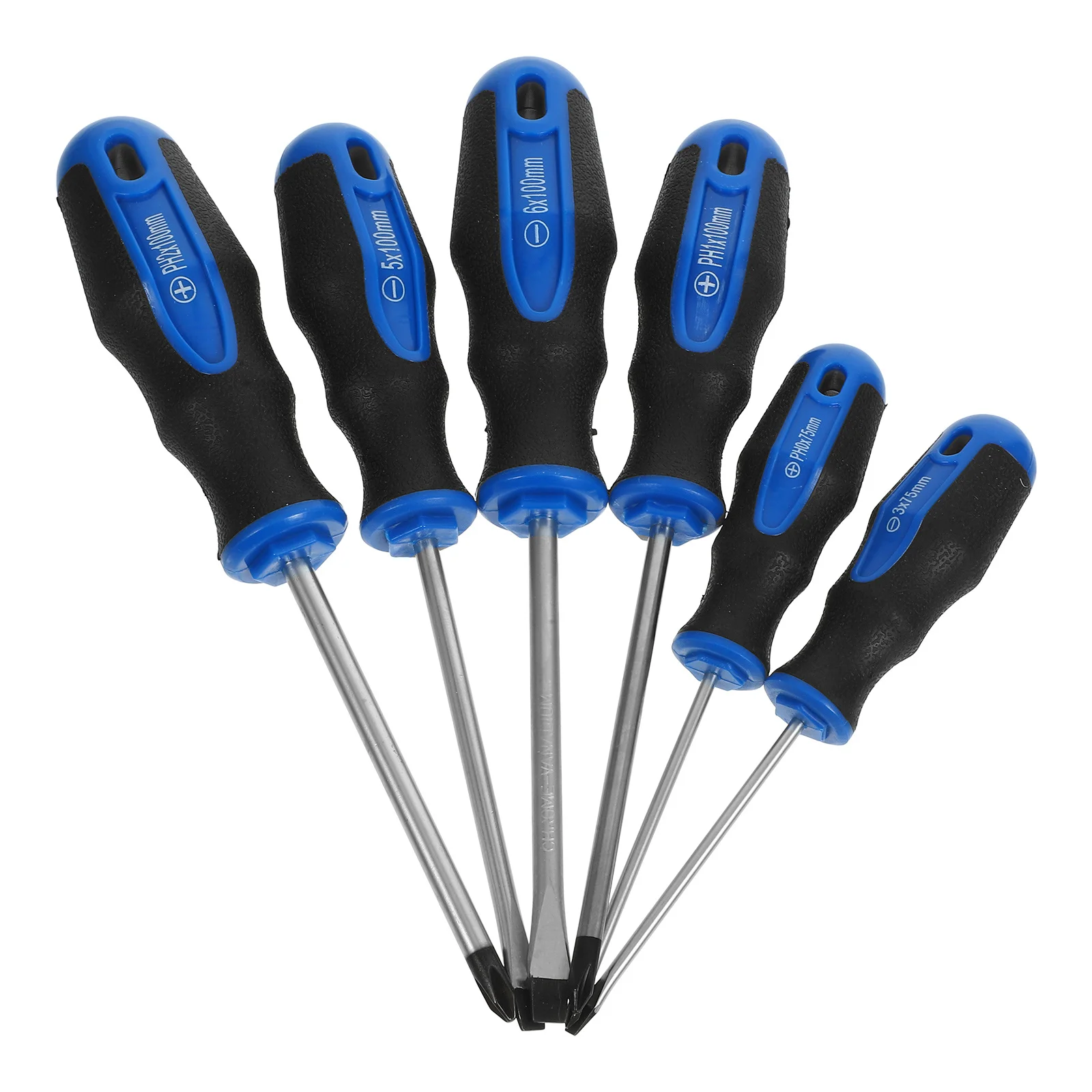 

6pcs Long Handle Magnetic Screwdriver Durable Manual Repair Tool For Home Office Car Use Portable Flat Heads Cross Screwdriver