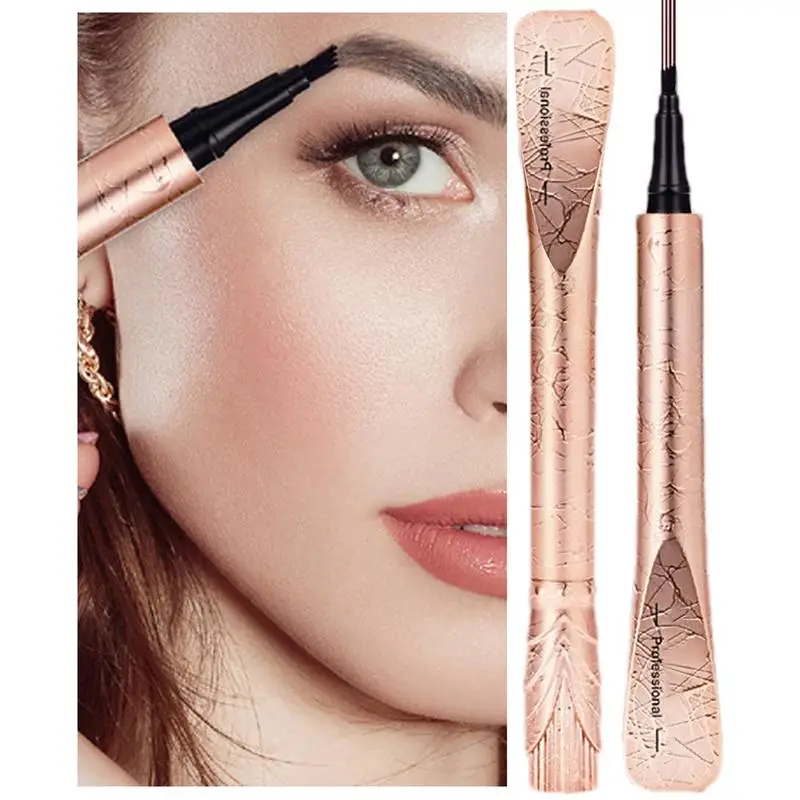 4D Microblading Eyebrow Pen Waterproof 4 Tip Eyebrow Pen Black Liquid Pen 4-punktowy ołówek do brwi Długotrwały długopis do brwi