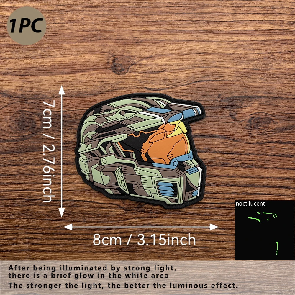 헬멧 착용 패턴 PVC 스티커 모랄 패치 배지, 야광  - Embroidery Effect 리뷰 및 가격