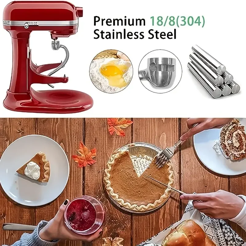 Pro kitchenaid 5QT dynamický vztlak a 6QT bowl-lift stánek směšovače těsto hák náhrada 304 nerez ocel spirála připojení chléb hák