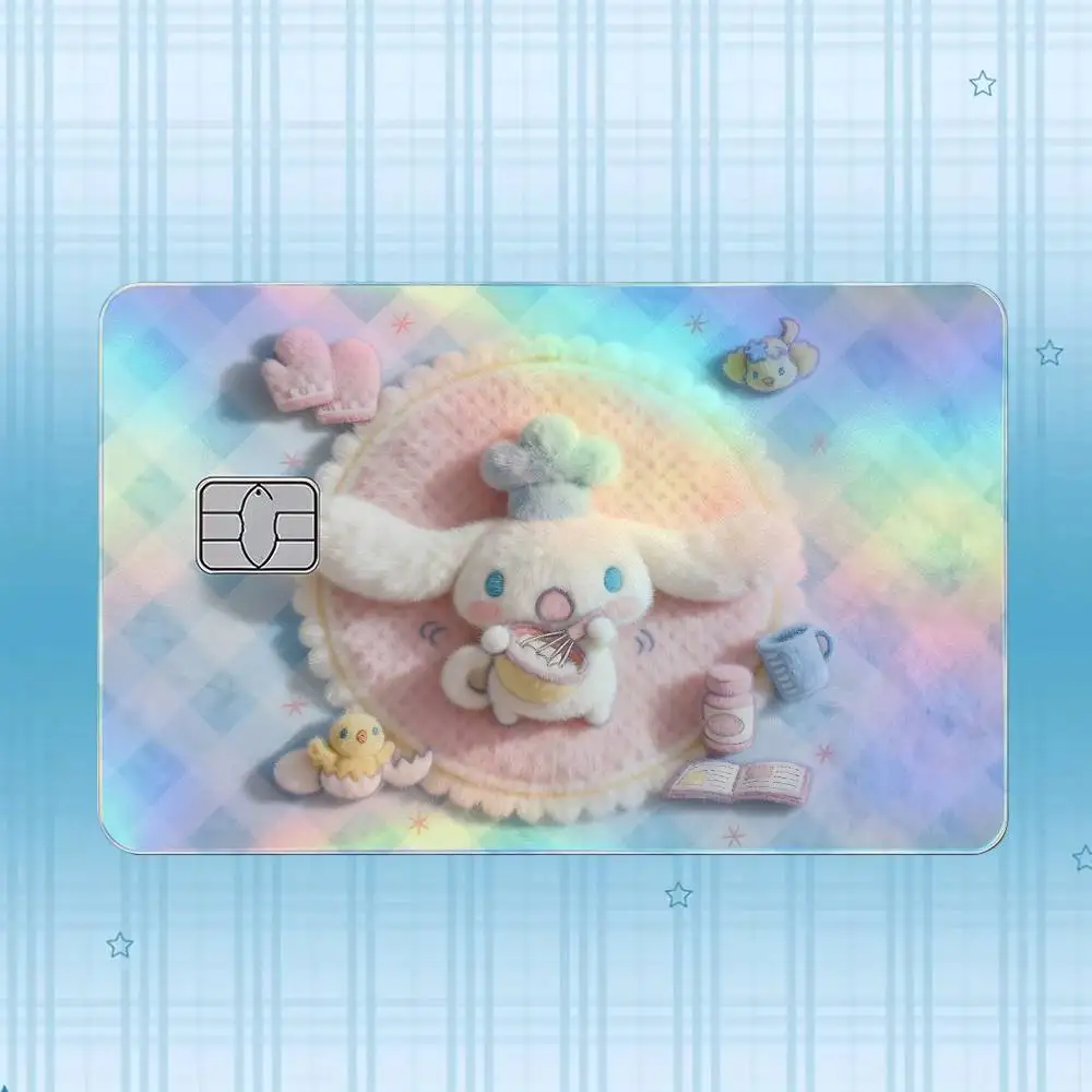 C-Cinnamoroll Laser-Holografischer Karten-Skin-Aufkleber für Kredit- und Debitkarten – 4 Stück/Set, wasserfester, kratzfester Schutz – Detail 13