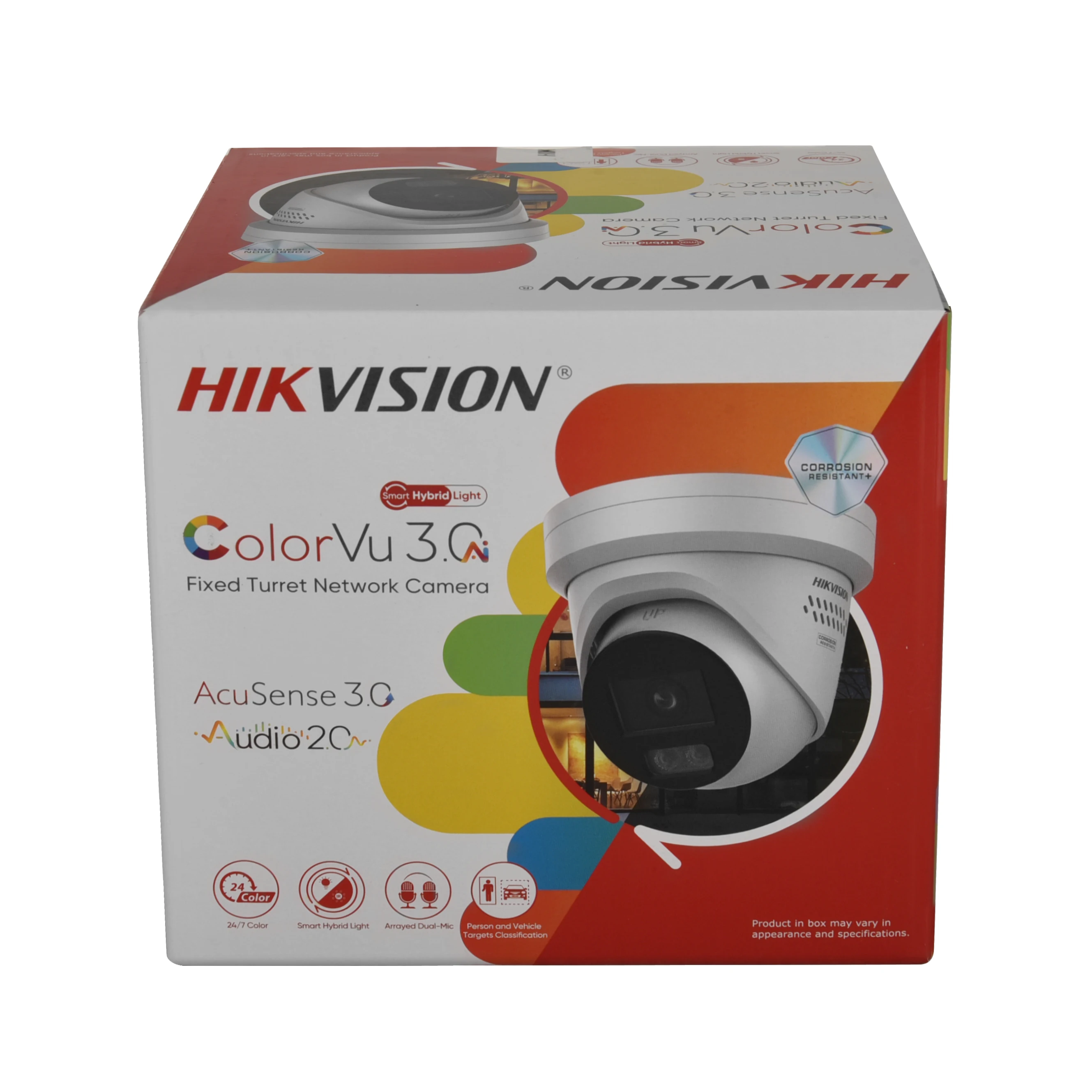 NOVA Hikvision DS-2CD2387G3-LIS2UY/SL 8MP Luz Híbrida Inteligente ColorVu Torre Câmera de Rede HikAI-ISP Áudio de 2 Vias Microfone Duplo Embutido