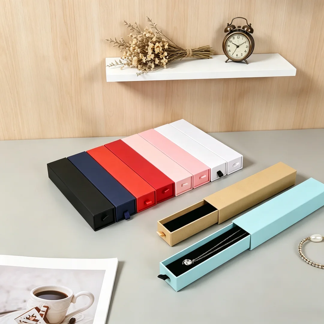 

5pcs Jewelry Organizer Gift Drawer Box Rings Necklace Case Black Earrings Bracelet Packing Display Jewelry Box Travel Accessorie