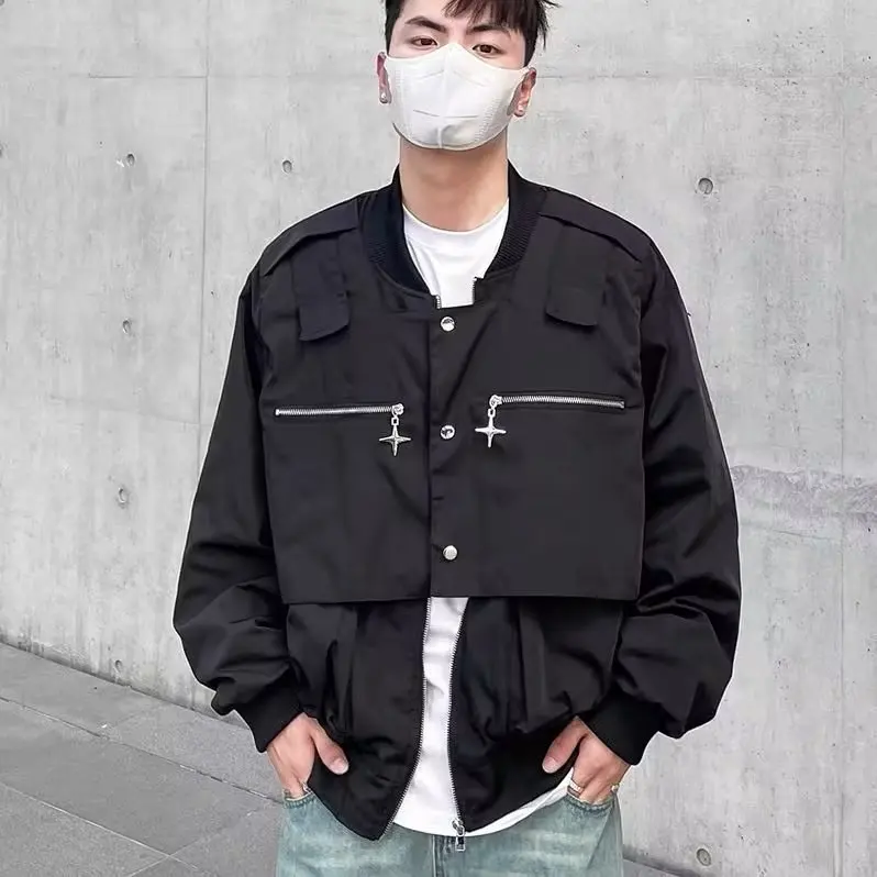 

Мужская повседневная куртка-пилот свободного кроя на осень-зиму, больших размеров, уличная, с воротником-стойкой, для пар, ветрозащитная, удлиненная