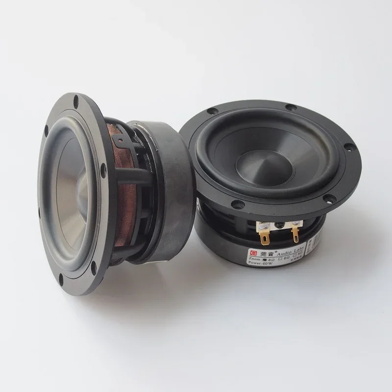 2022 Audio Labs 4\'\' Hi-Fi Mid-range Speaker Driver Unit Ceramics Clad Aluminum Cone Casting Frame 4/8ohm 40W D120mm Round