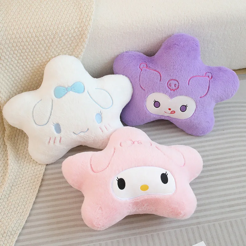 Sanrios Kuromi Melody Cinnamoroll Plush Stuffed Star Shaped Sofa Waist Protection Cushion Cartoon Office Dormitory Pillow Gift