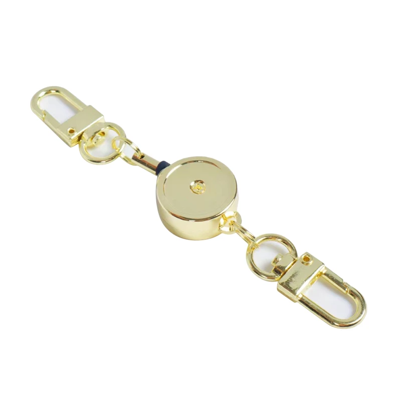 1PC Retractable Badge Key Holder Badge Reel Anti-theft Metal Easy Pull Cord Cord Elastic Keychain Keyring Accessories