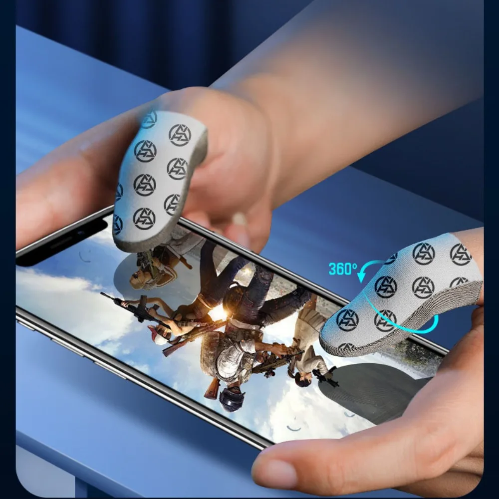 Competitive Games Non-Slip Silver Fiber Esports Fingertips Finger Cuff Gaming Finger Gloves Touch Screen Gloves Thumb Gloves