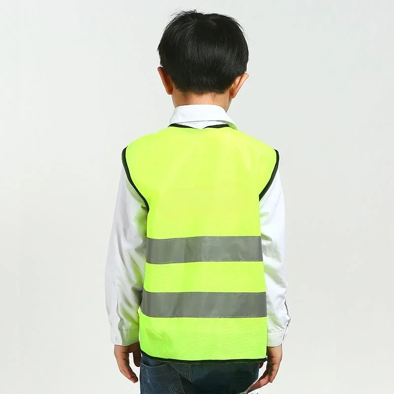 Kids Reflective Vest for Children Outdoor Cycling Night Running Sports Safety Protective Clothing High Visibility Yellow Vest