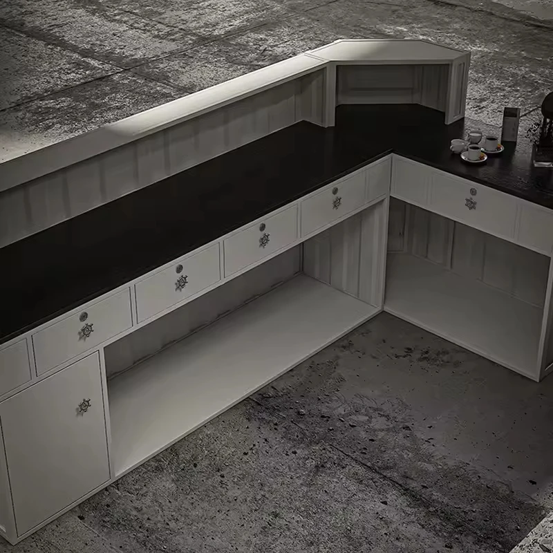 Sliver Hardcore Industrial Style Reception Desk Bar Salon Restaurant Customize Reception Desk