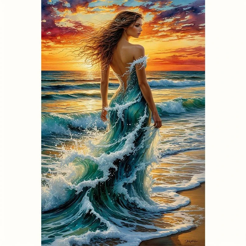 

Surf Skirt Woman Scenery 500/1000/1200/2000 PCS Jigsaw Puzzles Family Activity Games for Gameroom Bedroom Gifts