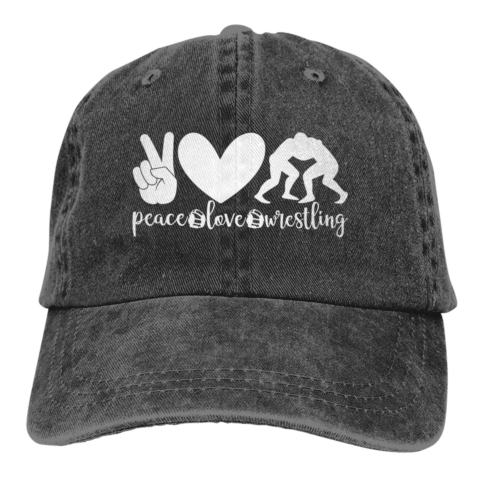 

Peace Love Wrestling 3 Baseball Cap Golf Dad Hat Adjustable Cap Original Classic Hat Low Profile Cotton Hat Men Women