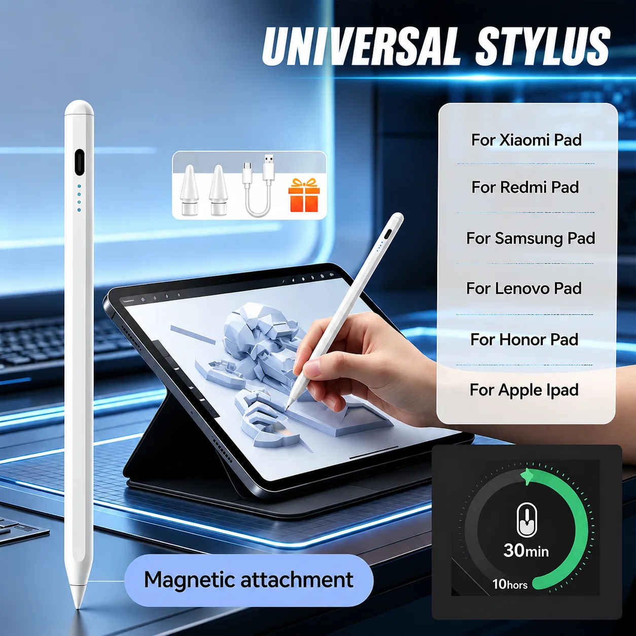 Universal Stylus Pen for Samsung Galaxy Tab Xiaomi Pad Tilt Sensitivity Pencil for IPad A16 Huawei Android IOS Tablet Touch Pen