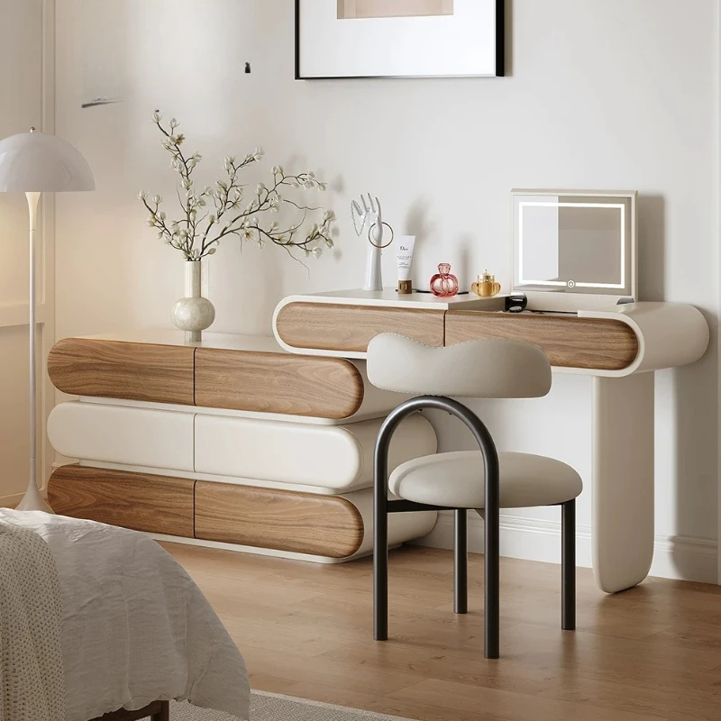 Wood Modern Dressing Table Bedroom Comfortable Beauty Makeup Desk Vanity Table Organizer Drawers Penteadeira Trendy Furniture