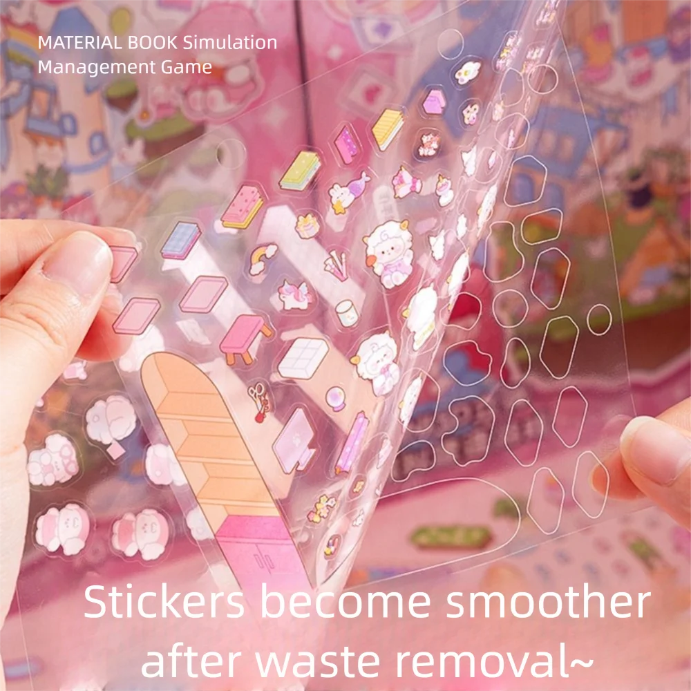 

PET Miniature Scene Collection Decompression Visual Stacking 3D Pocket Cabin Scene Stickers DIY Toy Game Stickers Children Gifts