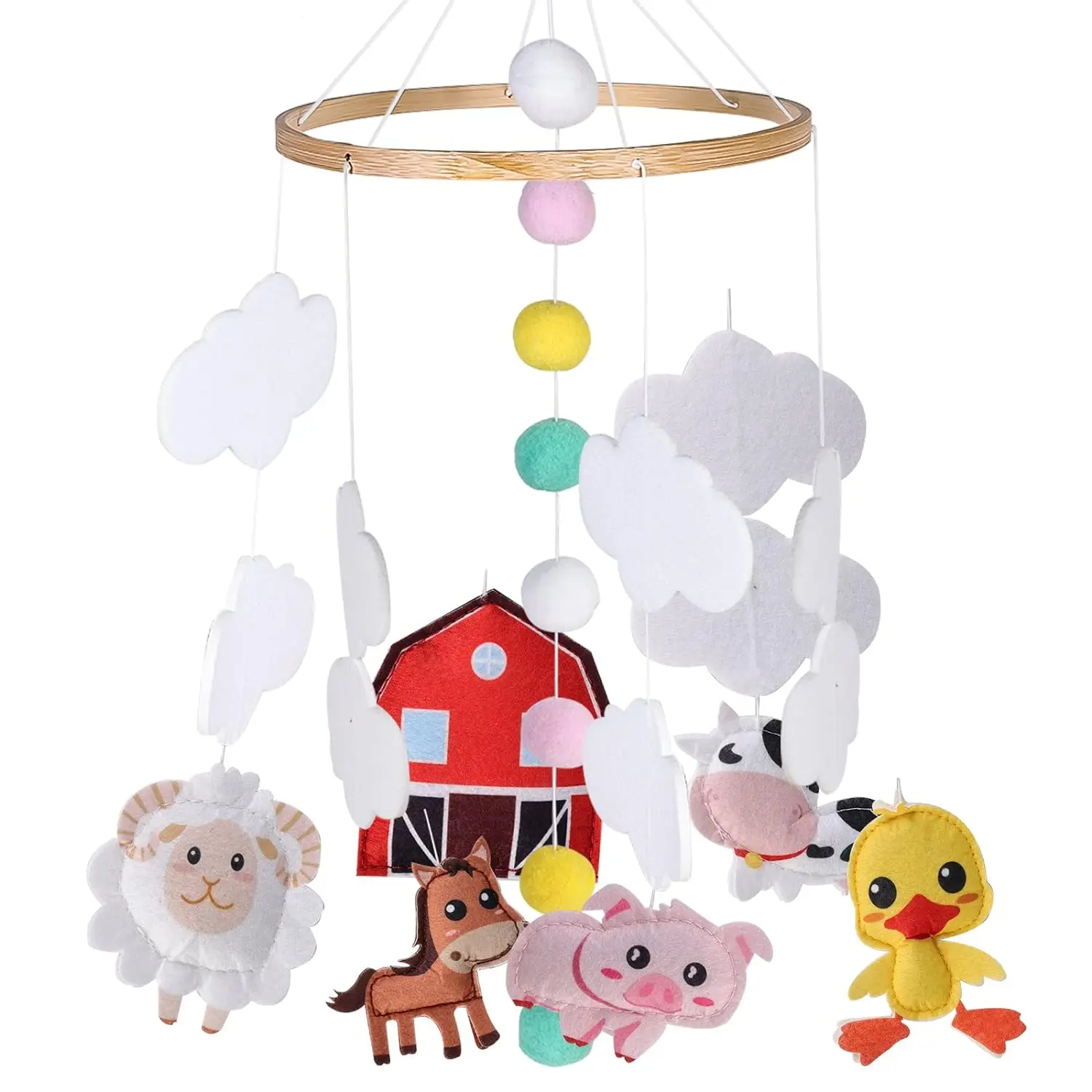 Baby Rattle Toy  Wooden Mobile On The Bed Newborn Music Box Bed Bell Hanging Toys Holder Bracket Infant Crib Boys and girls Toys