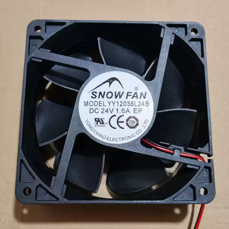 SNOWFAN YY12038L24B DC 24V 1.6A 120x120x38mm 2-Wire Server Cooling Fan