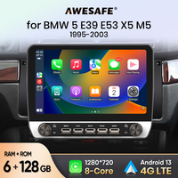 AWESAFE Car Radio for BMW 5 E39 1995 1996 - 2003 E53 X5 M5 Wireless Carplay Android Auto Stereo with Buttons Multimedia GPS 4G