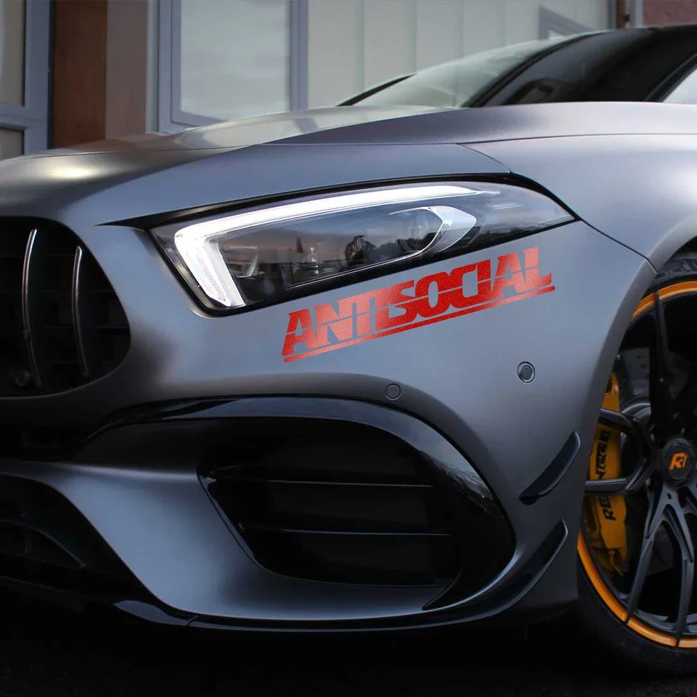 

Car Sticker Antisocial Letter Car Body Windshield Creative Stylish Fun Window Moto Styling Decor Motorcycle Auto Accessories