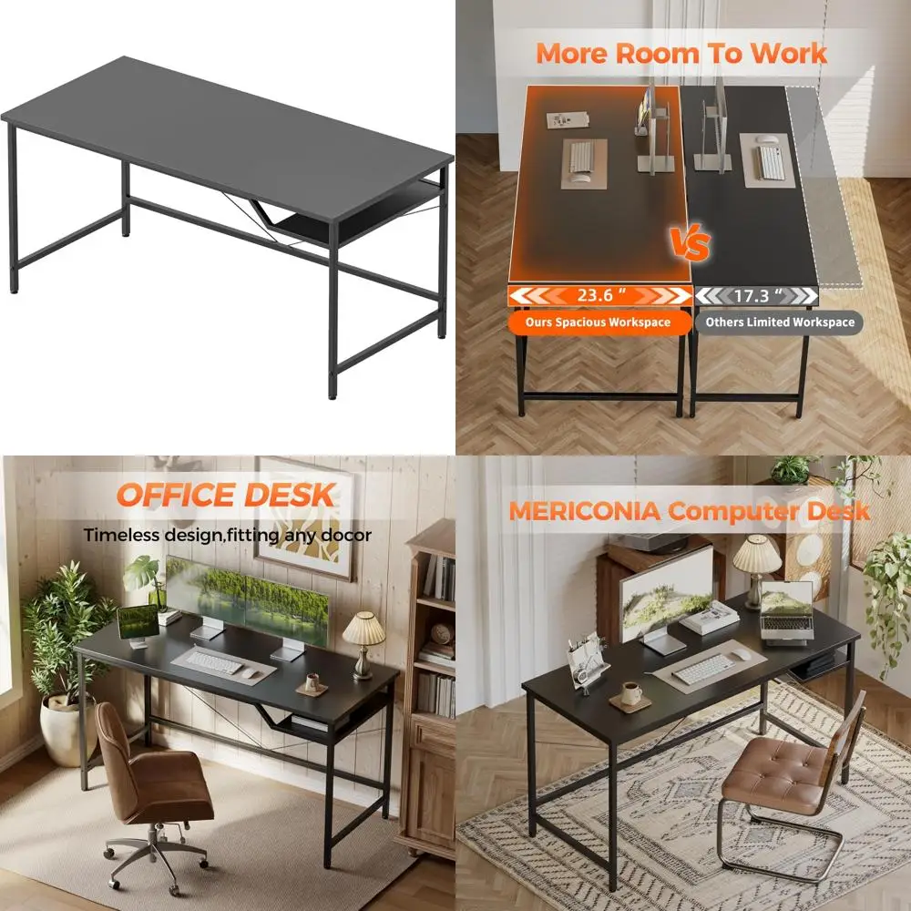 Escritorio para computadora de 55 x 24 pulgadas, escritorio para juegos para espacios pequeños, mesa moderna de estilo simple para oficina en casa, mesa de escritura para estudiantes de estudio