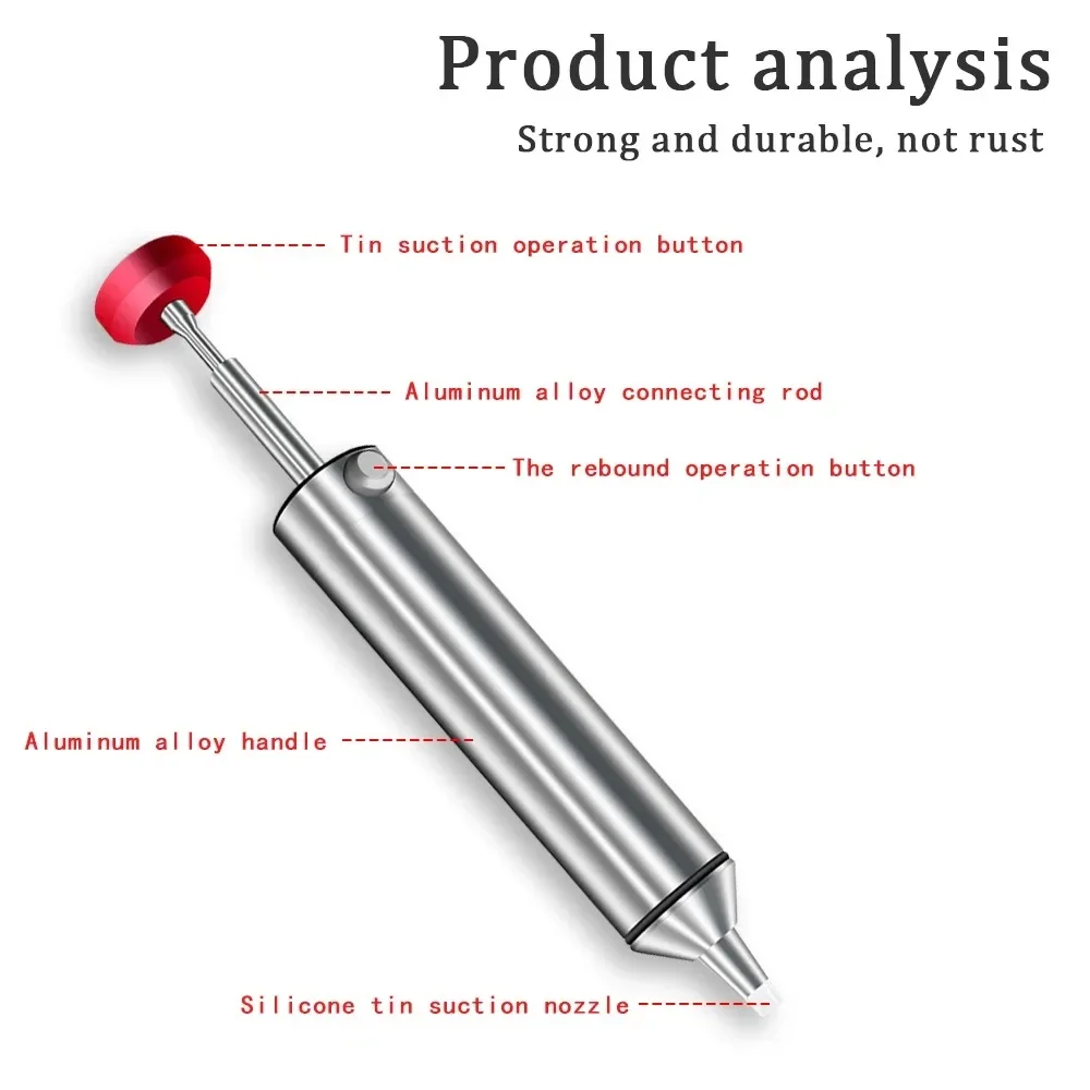 Aluminum Desoldering Pump Suction Tin Gun Soldering Sucker Pen Vacuum Iron Welding Repair Tool for Electronic Component view 3