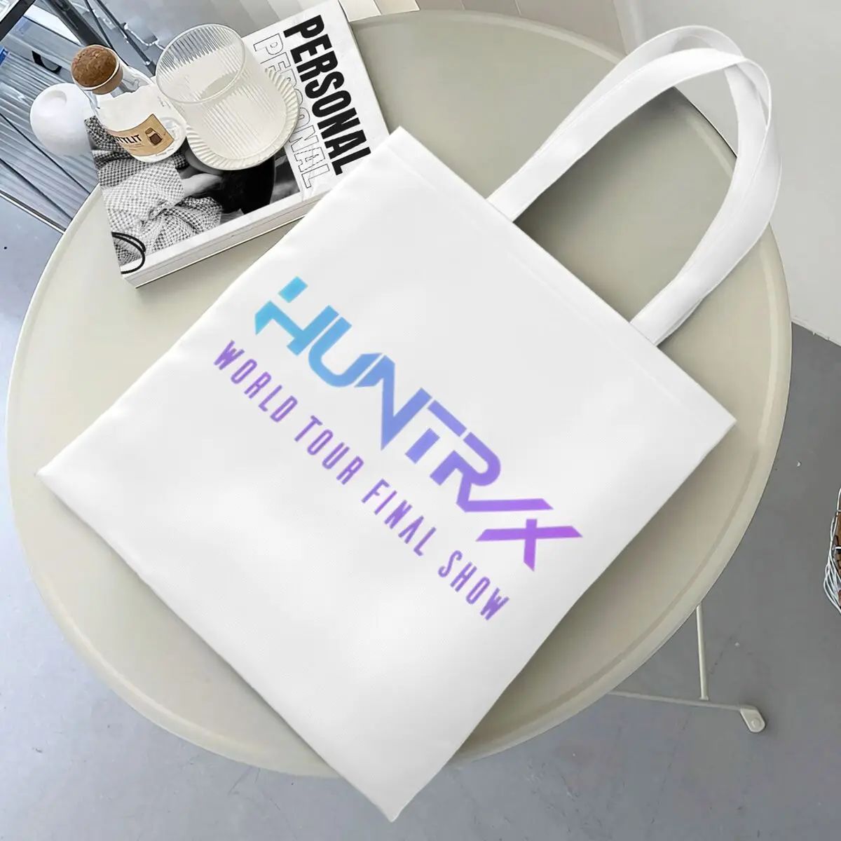 

Unisex Huntrix World Tour Kpop Demon Hunters Tote Bags Large Capacity Grocery Bag for Shopping Handbags