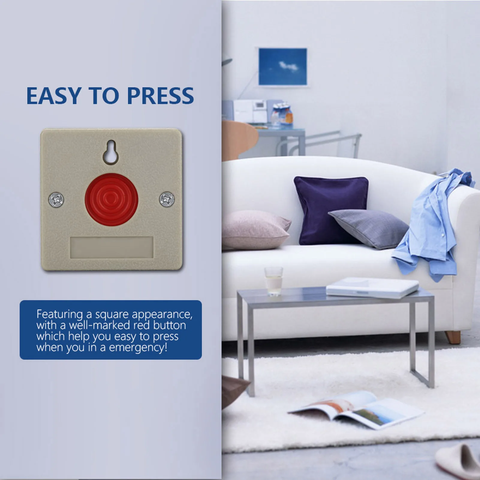 DC 24V Wired Safe Security Plastic Family Office Mini Emergency Alarm Panic Push Button