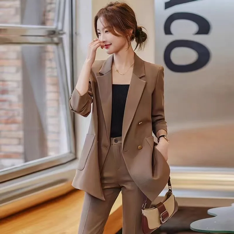 Autumn and Winter Cardigan Solid Color Blazer Women's Korean Versatile Casual Fashion Commuter Top
