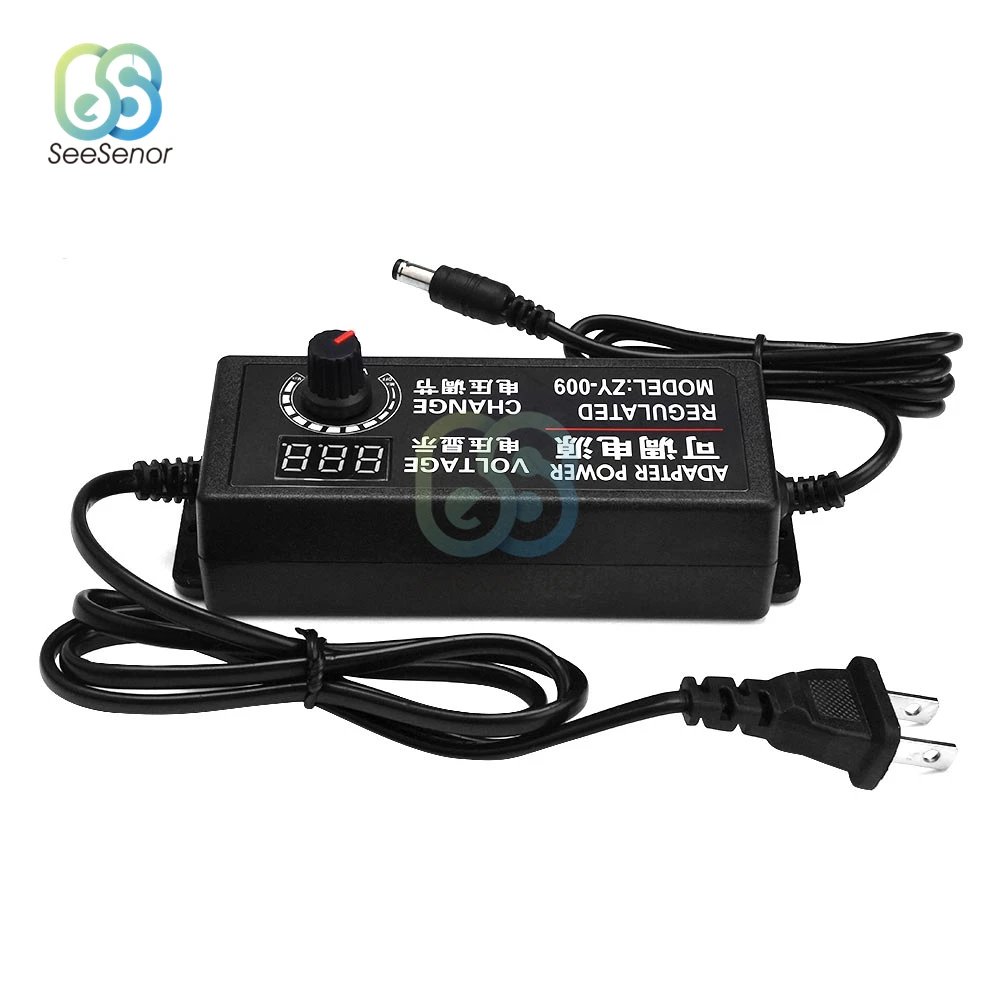 Adjustable AC To DC Power Supply 3V 5V 6V 9V 12V 15V 18V 24V 2A 3A 5A Power Supply Adapter AC100-220V to 12V 24V Volt Adapter