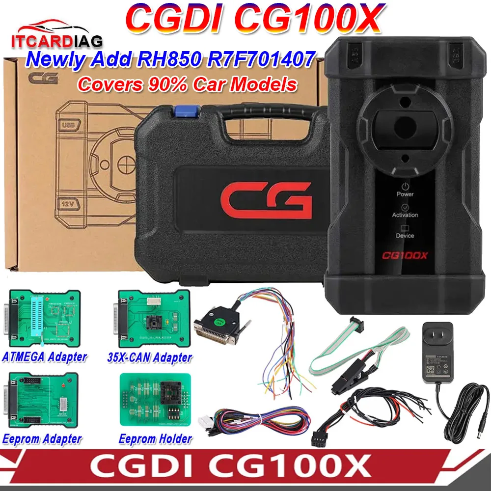 NEW CGDI CG100X Programmer for Airbag Mileage Adjustment ECU BCM Chip Reading Support MQB 35080 Series Add RH850 R7F701407