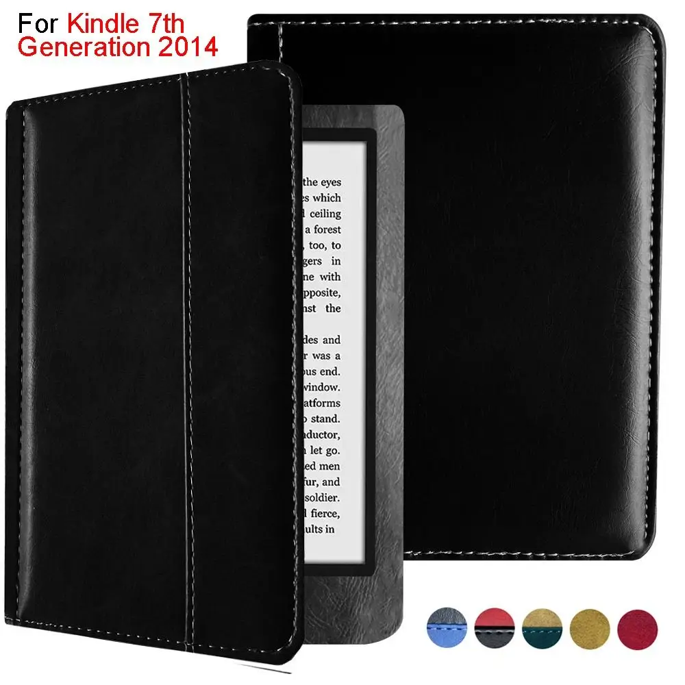 Auto Sleep/Wake 6 Inch E-Reader Case Leather Shockproof WP63GW Protective Case Anti-scratch for Kindle 7th Generation 2014