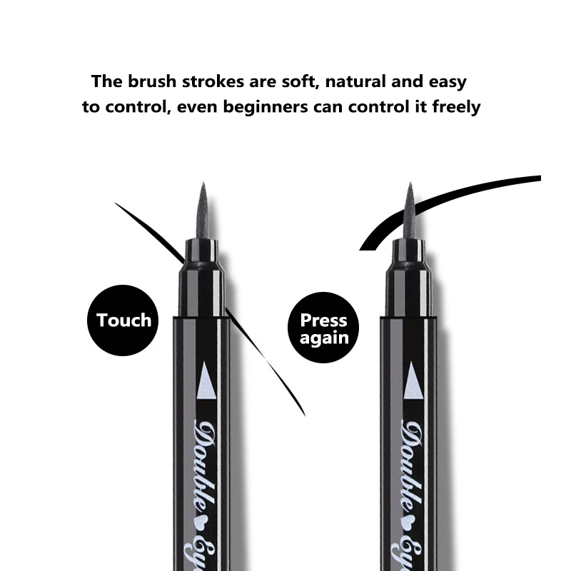 Double Head Liquid Eyeliner Pen Moon Pattern Black Stamp Makeup Waterproof Quick-dry Professional Women Cosmetic Easy to Wear