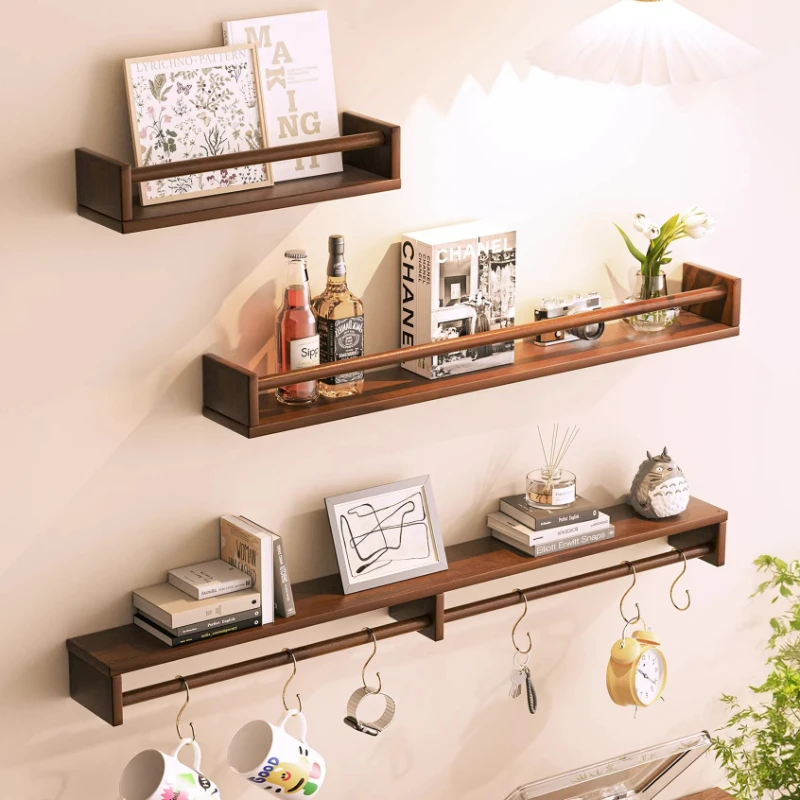 Revistas de lujo ligeros Retro de madera maciza de nogal negro almacenamiento revistas estantes para libros con imágenes muebles de oficina Das Magazin ZY40ZZJ